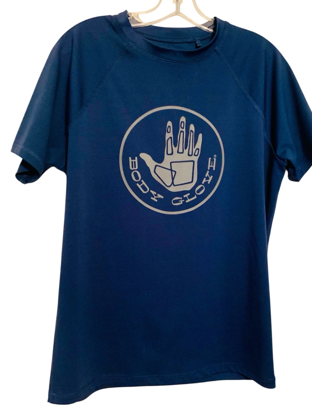 Body Glove Logo Rash Guard Blue Shortsleeved Crew 50+ UPF Sz Large